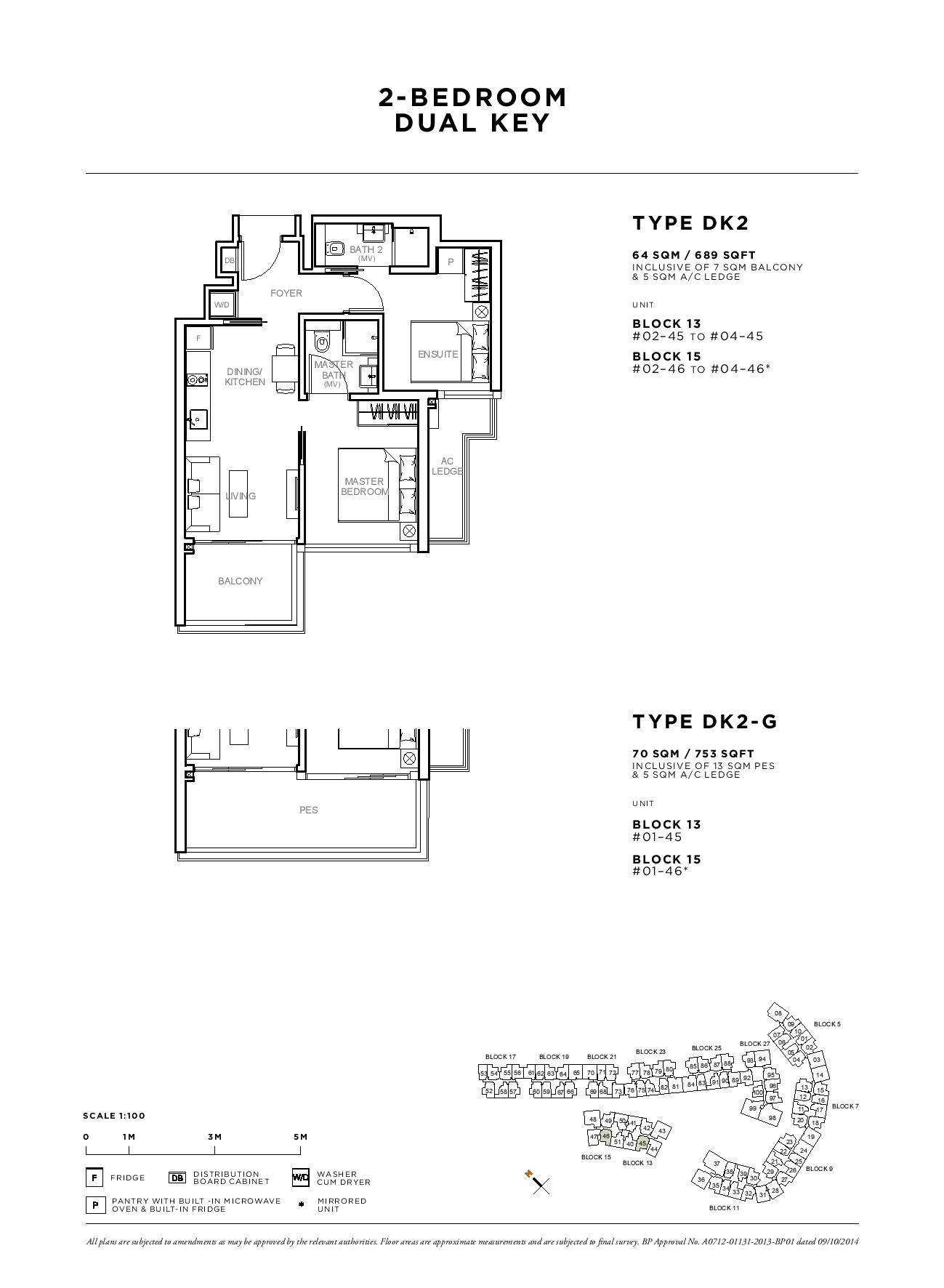Sophia Hills 2 Bedroom Dual Key Type DK2 Floor Plans