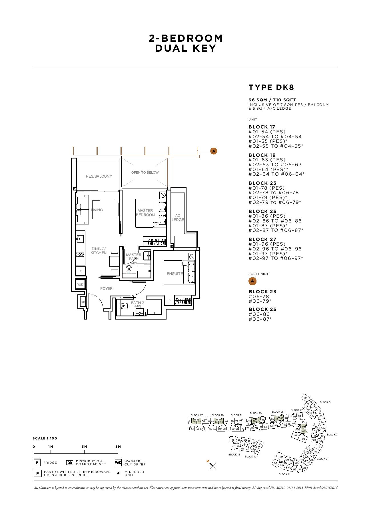 Sophia Hills 2 Bedroom Dual Key Type DK8 Floor Plans